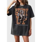GIDDY UP MINERAL WASH OVERSIZED GRAPHIC | TEE