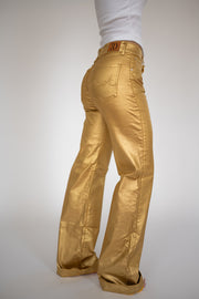 SIGNATURE TROUSERS - GOLD METALLIC
