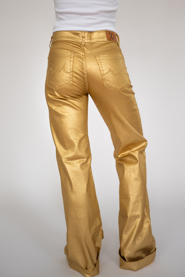 SIGNATURE TROUSERS - GOLD METALLIC