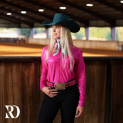 HOT PINK SPARKLE PERFORMANCE RODEO SHIRT
