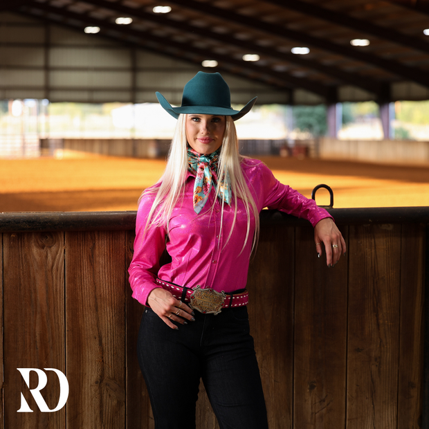 HOT PINK SPARKLE PERFORMANCE RODEO SHIRT