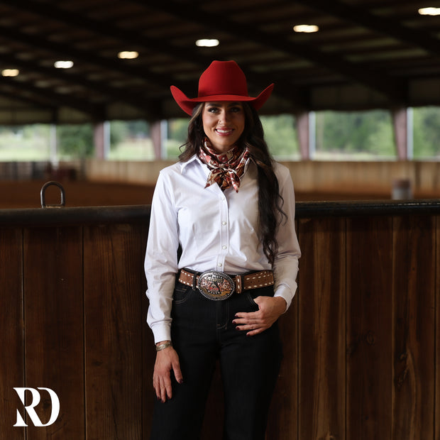 WHITE PERFORMANCE RODEO SHIRT