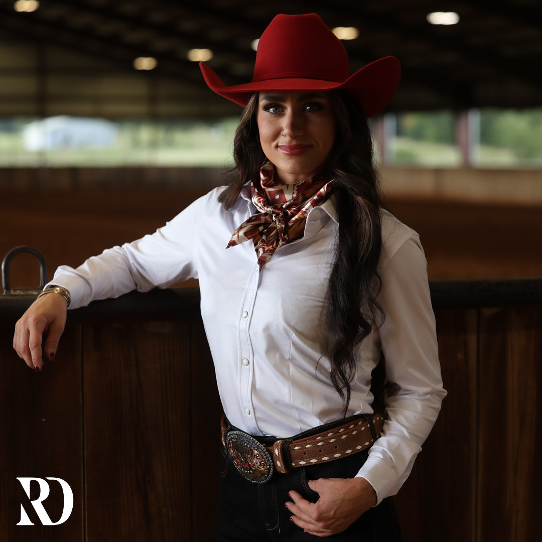 White PERFORMANCE RODEO SHIRT MEDIUM