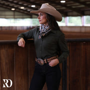 OLIVE SOLID PERFORMANCE RODEO SHIRT