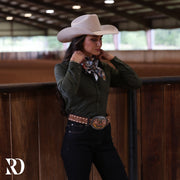 OLIVE SOLID PERFORMANCE RODEO SHIRT
