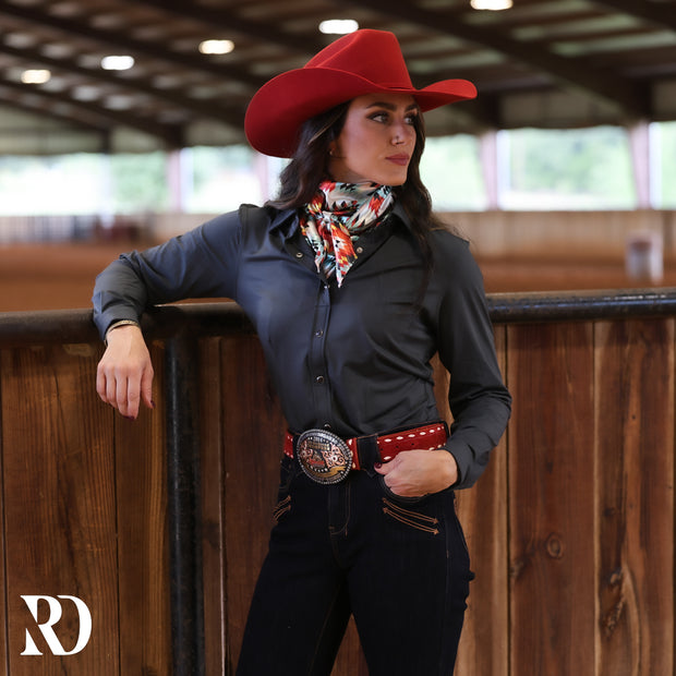 CHARCOAL PERFORMANCE RODEO SHIRT (ADULT)