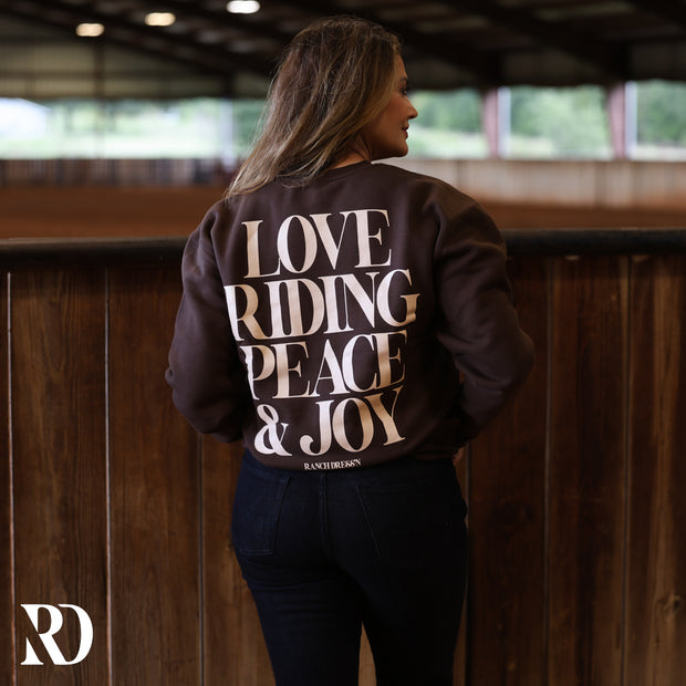 LOVE RIDING PEACE & JOY | CREWNECK