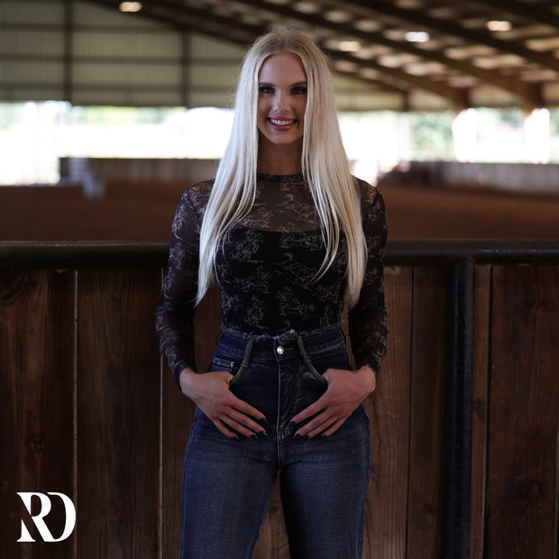 GIDDY UP MESH LAYERING TOP
