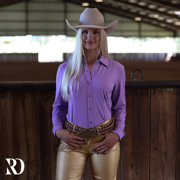 LAVENDER SOLID PERFORMANCE RODEO SHIRT