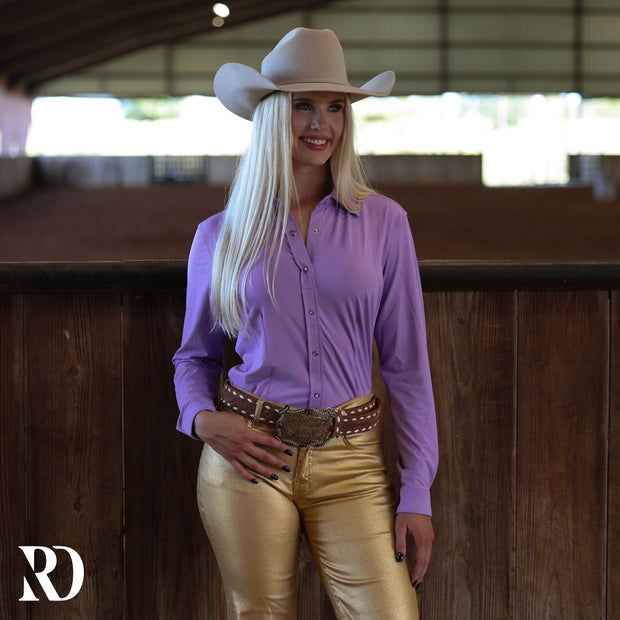 LAVENDER SOLID PERFORMANCE RODEO SHIRT