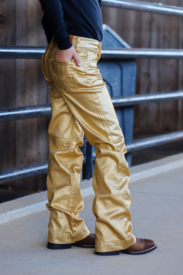 *YOUTH* GOLD METALLIC SIGNATURE TROUSER
