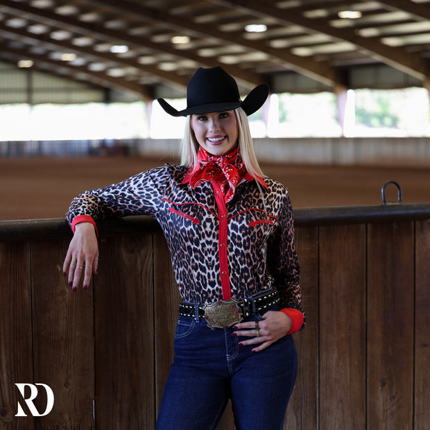 RED LEOPARD PERFORMANCE RODEO SHIRT – Ranch Dress'n