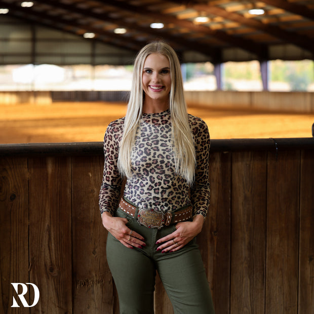 LEOPARD MESH LAYERING TOP