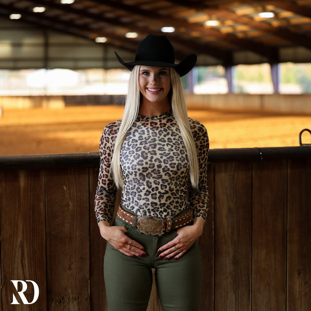 LEOPARD MESH LAYERING TOP