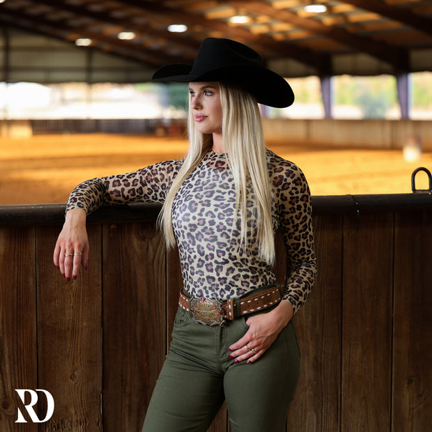 LEOPARD MESH LAYERING TOP