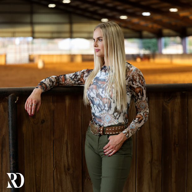 WILD HORSES MESH LAYERING TOP
