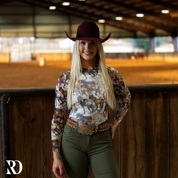 WILD HORSES MESH LAYERING TOP