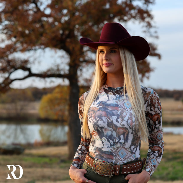 WILD HORSES MESH LAYERING TOP