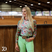 CACTUS FLORAL MESH LAYERING TOP