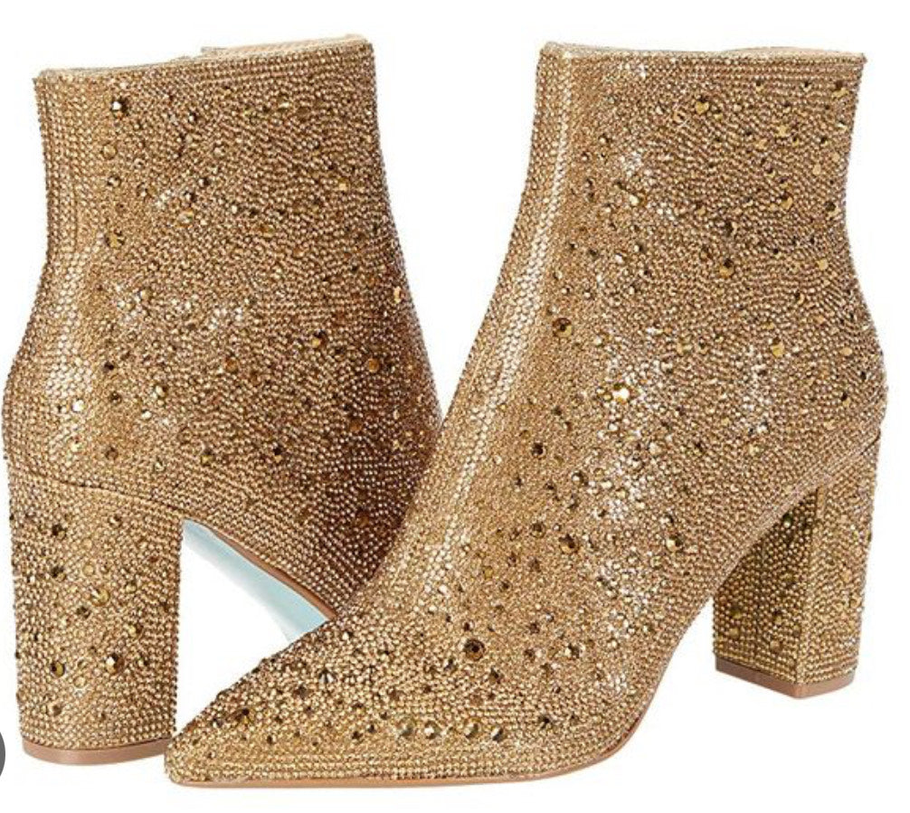 BETSEY JOHNSON CADY GOLD BOOTIES – Ranch Dress'n