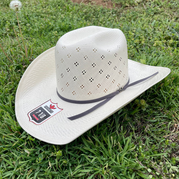 THE DIAMOND STRAW HAT - CHARCOAL BAND