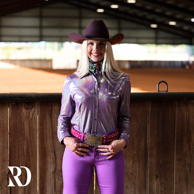 LAVENDER SPARKLE PERFORMANCE RODEO SHIRT