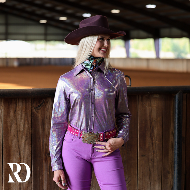 LAVENDER SPARKLE PERFORMANCE RODEO SHIRT