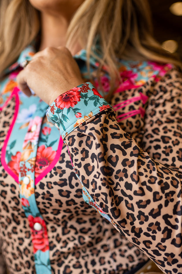 LEOPARD & BLOOM VINTAGE PERFORMANCE RODEO SHIRT
