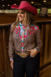 LEOPARD & BLOOM VINTAGE PERFORMANCE RODEO SHIRT
