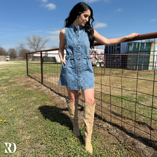 LORETTA BELTED DENIM
