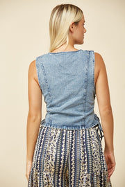 MAVIS LACE UP DENIM | VEST – Ranch Dress'n