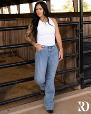 SIGNATURE TROUSER - MEDIUM WASH WITH CRYSTALS