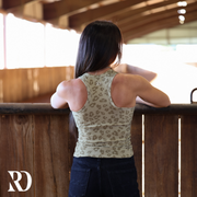 RIBBED ALL-IN-ONE TANK | OLIVE LEOPARD
