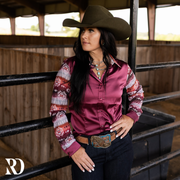 PIPER AZTEC SATIN MESH PERFORMANCE RODEO SHIRT
