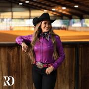 PURPLE SPARKLE PERFORMANCE RODEO SHIRT