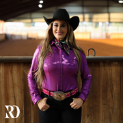 PURPLE SPARKLE PERFORMANCE RODEO SHIRT