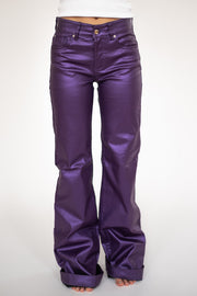 SIGNATURE TROUSERS - PURPLE METALLIC