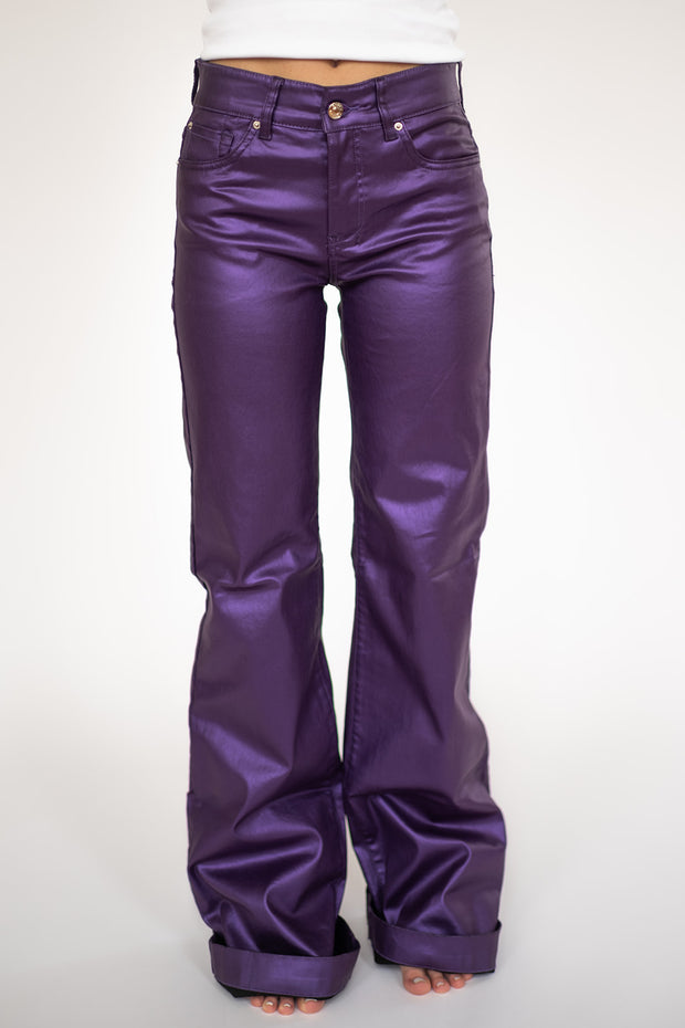 SIGNATURE TROUSERS - PURPLE METALLIC