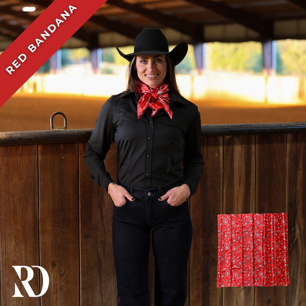 RED BANDANA WILD RAG