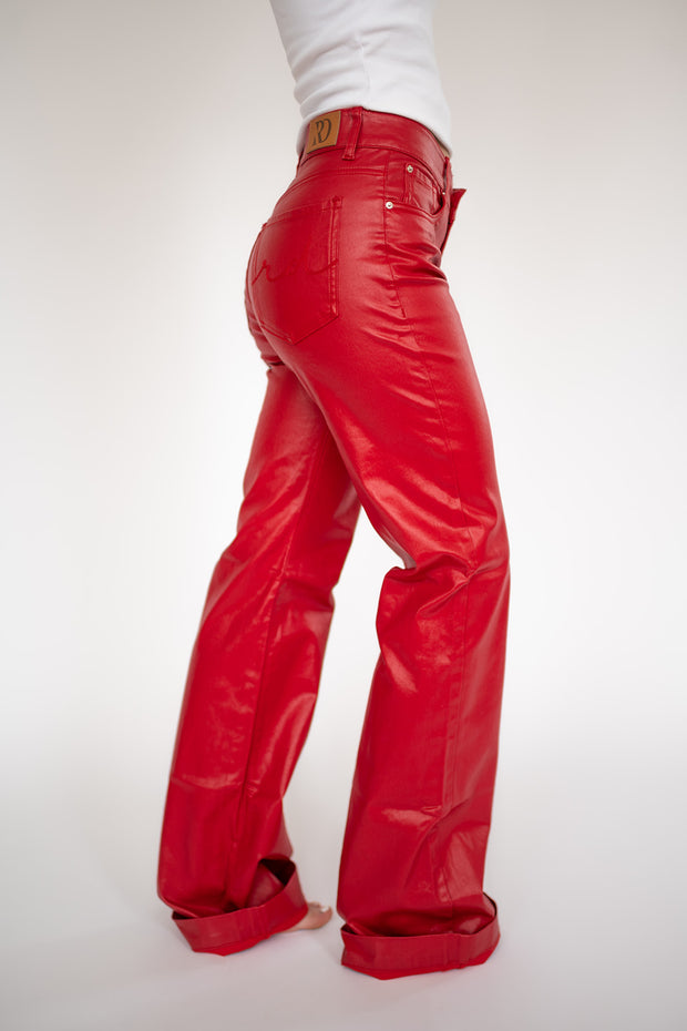 SIGNATURE TROUSERS - RED METALLIC
