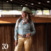 SEAFOAM SPARKLE PERFORMANCE RODEO SHIRT