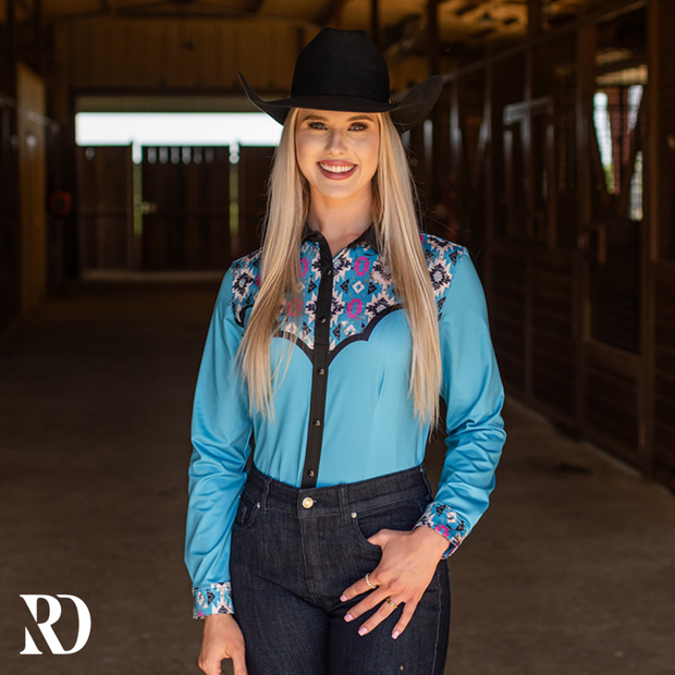 STAMPEDE AZTEC PERFORMANCE RODEO SHIRT