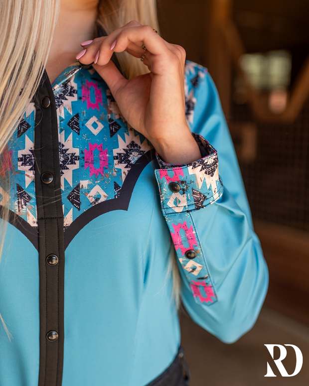 STAMPEDE AZTEC PERFORMANCE RODEO SHIRT