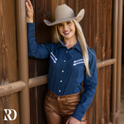 STRETCH DENIM STITCHED PERFORMANCE RODEO SHIRT