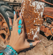 The Eliza Cowhide Leather Tooled Wallet