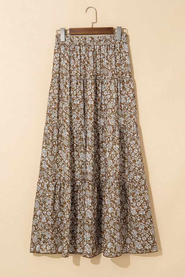 THE HANNAH FLORAL SATIN MAXI SKIRT