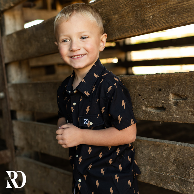 TODDLER BUTTON DOWN | THUNDER BOLT