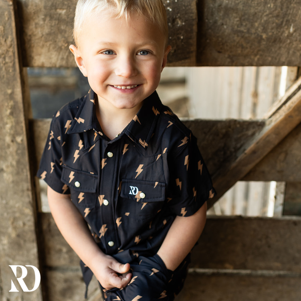 TODDLER BUTTON DOWN | THUNDER BOLT