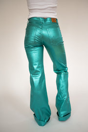 SIGNATURE TROUSERS - TURQUOISE METALLIC