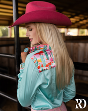 WILD CACTUS SATIN PERFORMANCE RODEO SHIRT